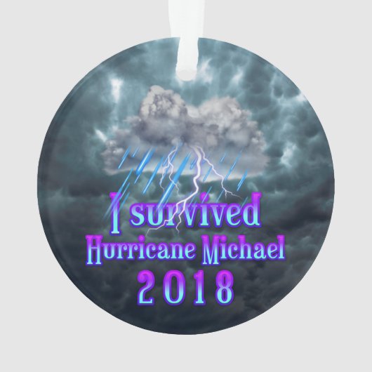 Ik overleefde orkaan Michael Ornament (achterkant)