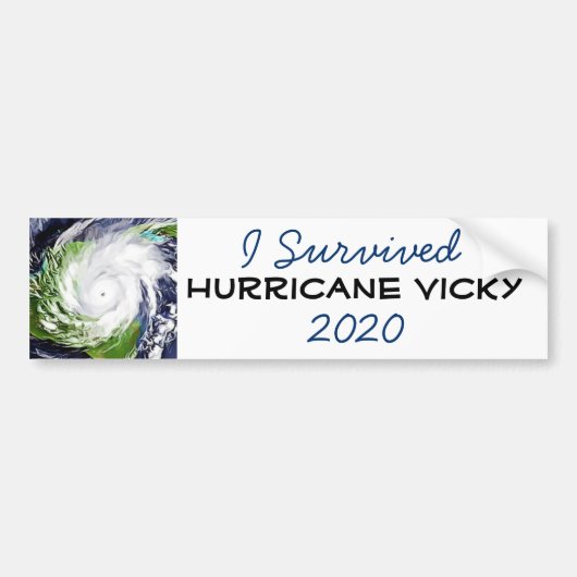 Ik overleefde orkaan Vicky 2020 Bumpersticker (Voorkant)