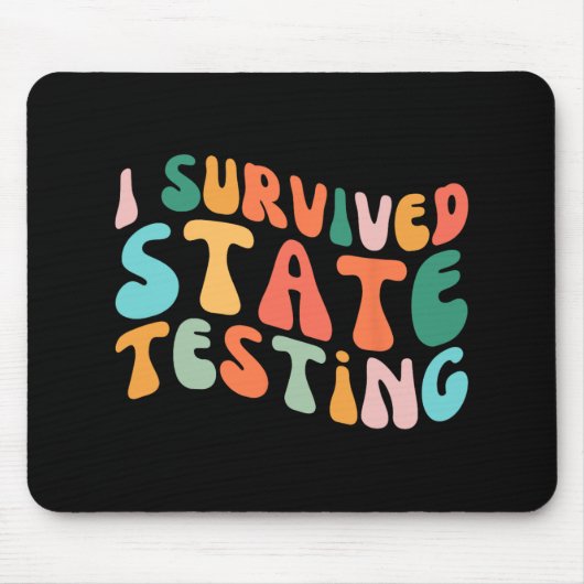 Ik overleefde staat testontwerp student staat test muismat (Voorkant)