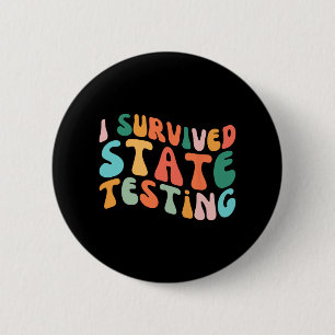 Ik overleefde staat testontwerp student staat test ronde button 5,7 cm