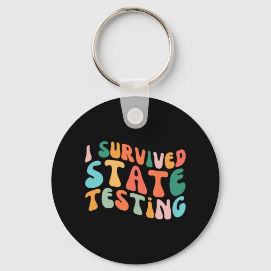 Ik overleefde staat testontwerp student staat test sleutelhanger (Voorkant)