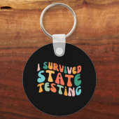 Ik overleefde staat testontwerp student staat test sleutelhanger (Voorkant)