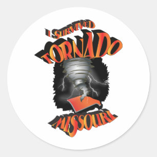 Ik overleefde Tornado Missouri Ronde Sticker