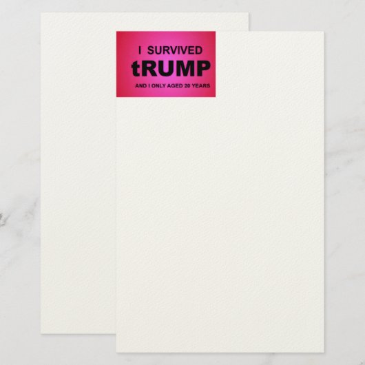 Ik overleefde tRUMP Briefpapier (Voorkant / Achterkant)