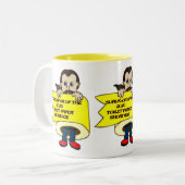 Ik overleefde tweekleurige koffiemok (Voorkant links)