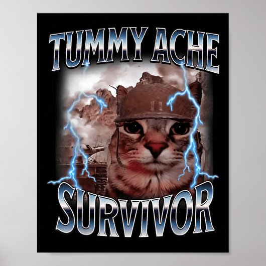 Ik overleefde vandaag buikpijn overlevende grappig poster (Voorkant)