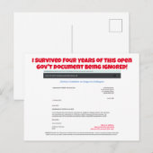 Ik overleefde vier jaar van RoseWrites Briefkaart (Voorkant / Achterkant)