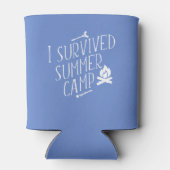 Ik overleefde zomerkamp grappig blauw camping cita blikjeskoeler (Achterkant)