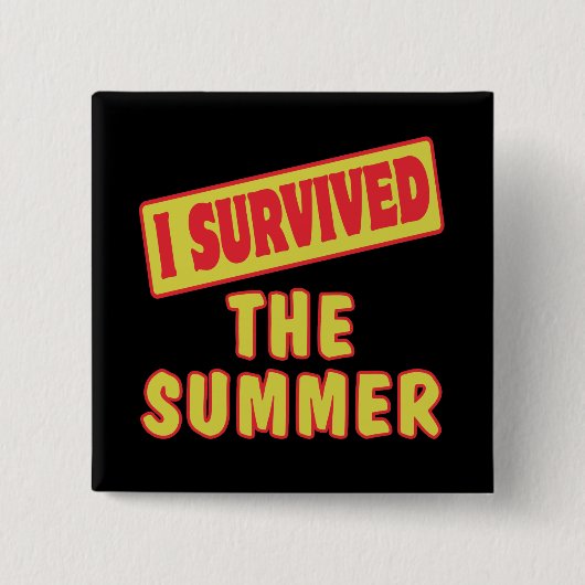 IK OVERLEG DE ZOMER VIERKANTE BUTTON 5,1 CM (Voorkant)