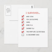 Ik overlevende checklist briefkaart (Voorkant / Achterkant)