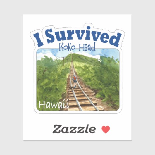 Ik overlevende Koko Head, Hawaii Sticker (Vel)