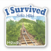 Ik overlevende Koko Head, Hawaii Sticker (Voorkant)