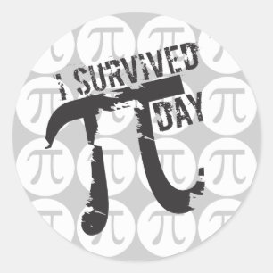 Ik overlevende Pi Dag - Funny Pi Symbol Stickers