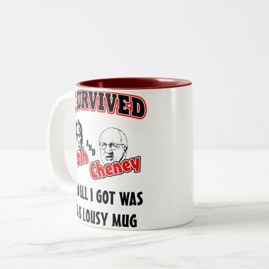 Ik overlevende Struik en Cheney Tweekleurige Koffiemok (Voorkant links)