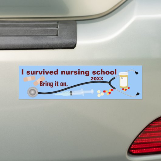 Ik overlevende verpleegschool bumpersticker (Op auto)