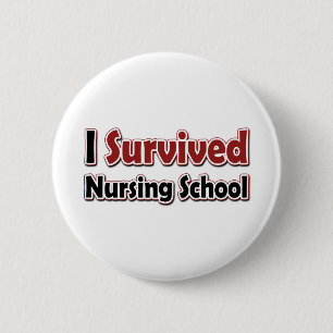 Ik overlevende verpleegschool ronde button 5,7 cm