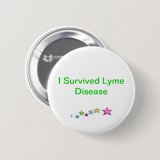 Ik overlevende ziekte van Lyme Ronde Button 5,7 Cm (Voorkant /achterkant)