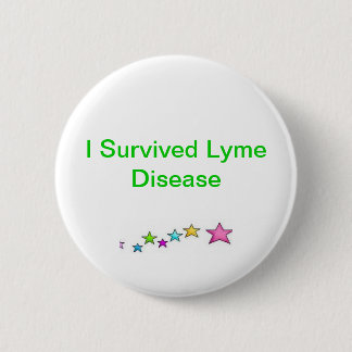 Ik overlevende ziekte van Lyme Ronde Button 5,7 Cm