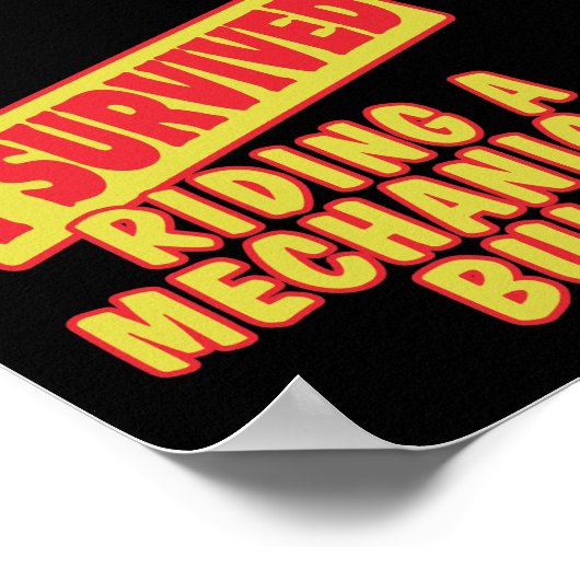 IK OVERVIESDE EEN MECHANISCHE BULL TE RIJDEN POSTER (Hoek)