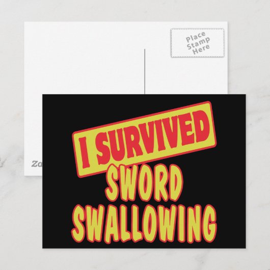 IK OVERVIGDE SWORD SWALLOWING BRIEFKAART (Voorkant / Achterkant)