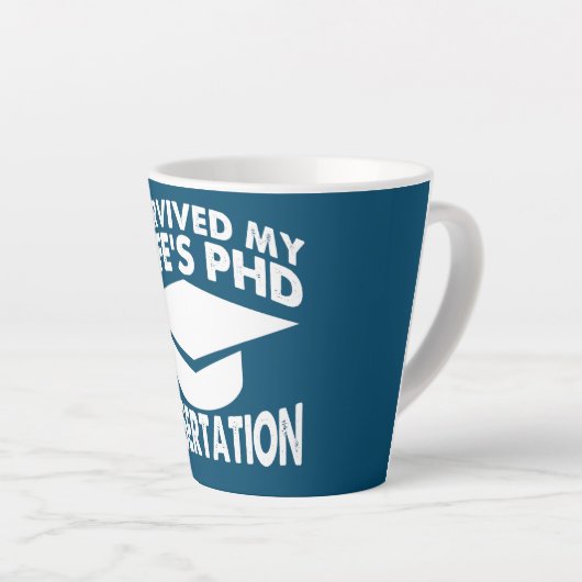 Ik overwon mijn Wifes Dissertation PhD Doctorate Latte Mok (Rechterhoek)