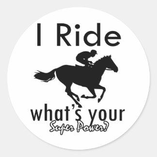 Ik paard rijdt wat je superkracht is ronde sticker