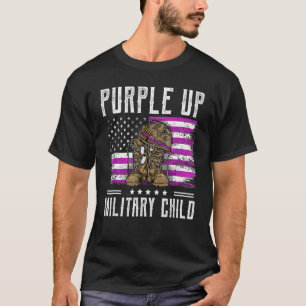 Ik Paars de maand van het militaire Kinder kind Bo T-shirt