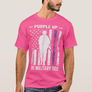 Ik Paars voor militaire Kinder soldaat Sterke maan T-shirt