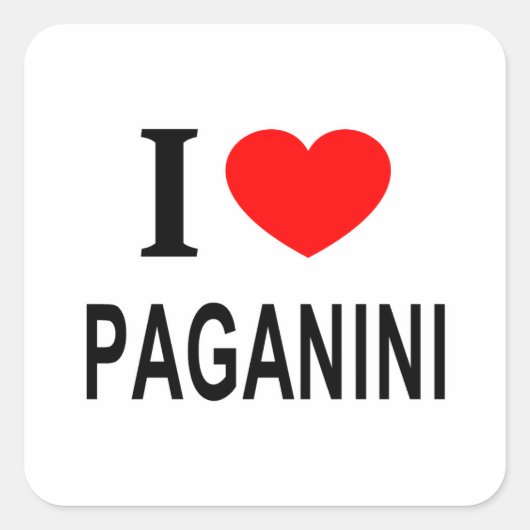 Ik ❤️ PAGANINI Ik HOU VAN PAGANINI Ik HART PAGANIN Vierkante Sticker (Voorkant)