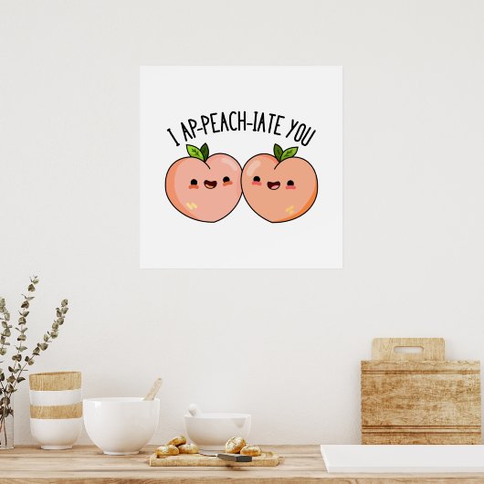 Ik pak je grappig peach pun poster (Keuken)