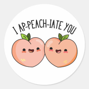 Ik pak je grappig peach pun ronde sticker