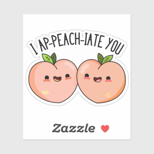 Ik pak je grappig peach pun sticker (Vel)