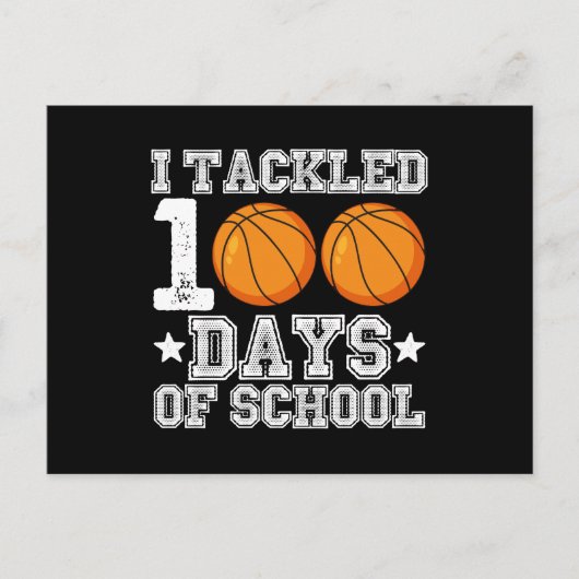 Ik pakte 100 dagen schoolbasketbal aan briefkaart (Voorkant)