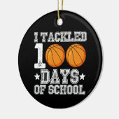 Ik pakte 100 dagen schoolbasketbal aan keramisch ornament (Links)