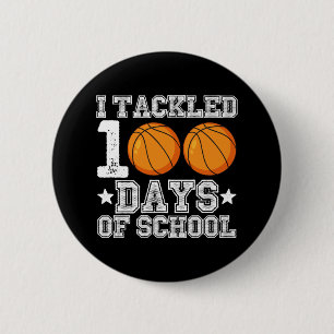 Ik pakte 100 dagen schoolbasketbal aan ronde button 5,7 cm