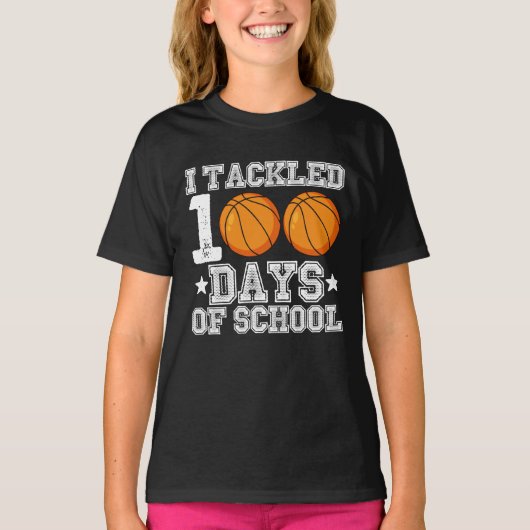 Ik pakte 100 dagen schoolbasketbal aan t-shirt (Voorkant)