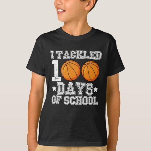 Ik pakte 100 dagen schoolbasketbal aan t-shirt (Voorkant)