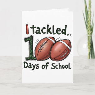 Ik pakte 100 dagen schoolvoetbal 100e dag student kaart
