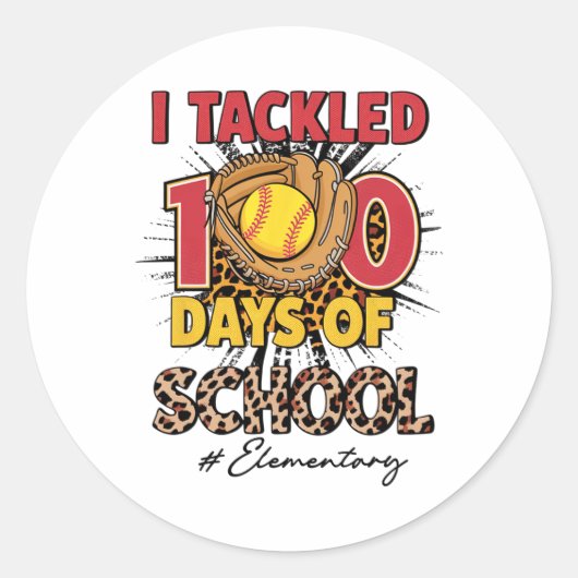 Ik pakte 100 dagen van elementaire softbyll luipaa ronde sticker (Voorkant)
