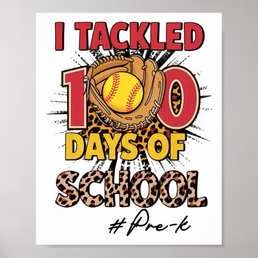 Ik pakte 100 dagen van pre-k softbyll Leopard Kind Poster (Voorkant)
