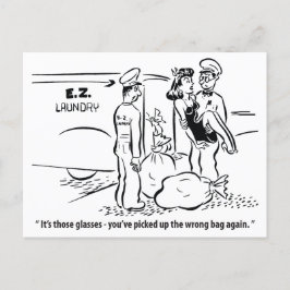 Ik pakte een verkeerde tas, wasgrap,  briefkaart
