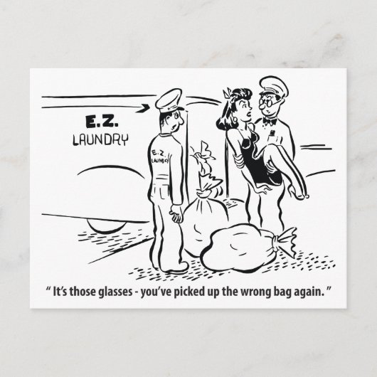 Ik pakte een verkeerde tas, wasgrap, briefkaart (Voorkant)