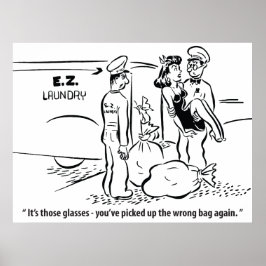Ik pakte een verkeerde tas, wasgrap, poster