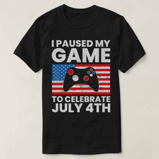 Ik pakte mijn spel om 4 juli Amerikaanse video te  T-shirt (Design voorkant)