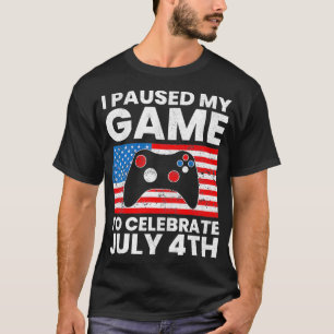 Ik pakte mijn spel om 4 juli Amerikaanse video te  T-shirt