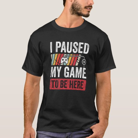 Ik pakte mijn spel om hier te zijn Retro gamer Man T-shirt (Voorkant)