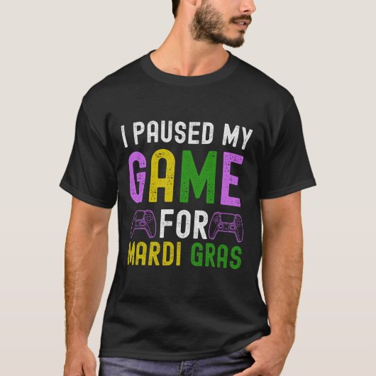 Ik pakte mijn spel voor Mardi Gras Video Game Mard T-shirt (Voorkant)