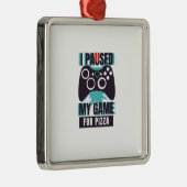 Ik pakte mijn spel voor pizza metalen ornament (Rechts)