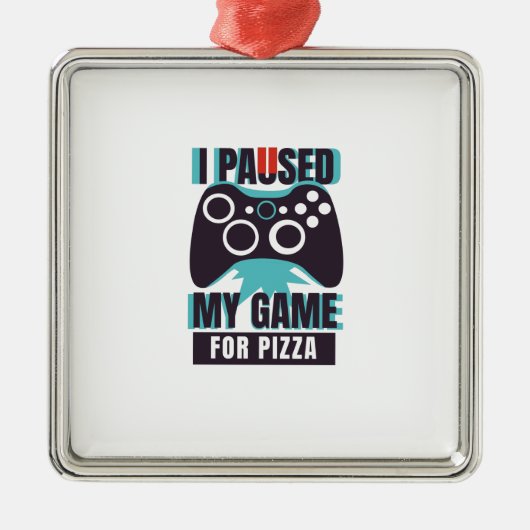 Ik pakte mijn spel voor pizza metalen ornament (Voorkant)