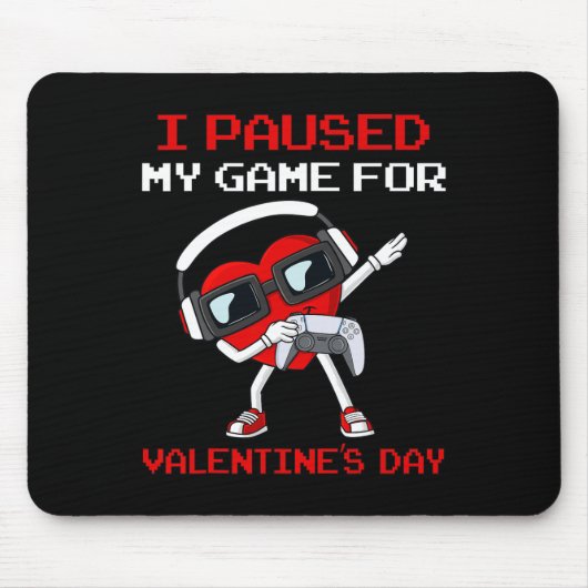 Ik pakte mijn spel voor Valentijnsdag Heart Boys G Muismat (Voorkant)